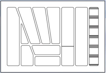 Лоток для столовых приборов 800/500, белый глянец