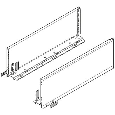 Комплект царг LEGRABOX pure, высота C (177,0 мм), НД=270 мм, белый шелк