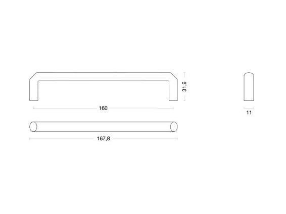 1457 мебельная ручка-скоба 160 мм никель сатиновый матовый