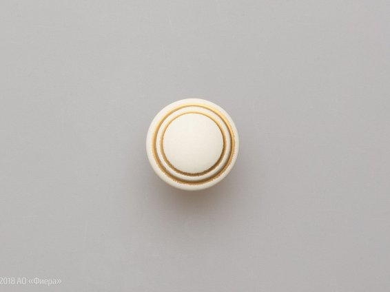 FB060 мебельная ручка-кнопка золото прованс с жемчужно-белой матовой патиной