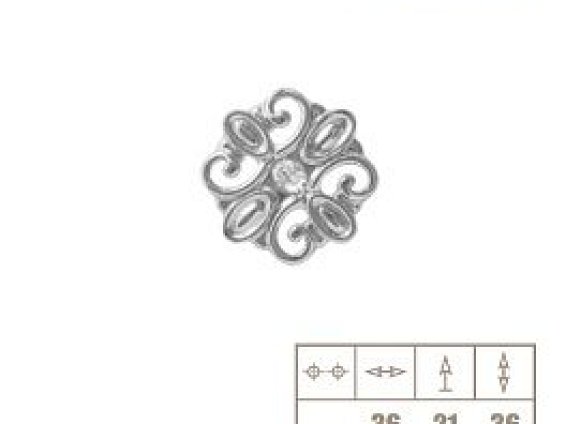 WPO731 мебельная ручка-кнопка диаметр 36 мм состаренное золото и кристаллы Swarovski