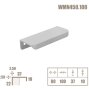 WMN450 торцевая мебельная ручка-профиль 100 мм черный матовый
