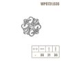 WPO731 мебельная ручка-кнопка диаметр 36 мм состаренное золото и кристаллы Swarovski