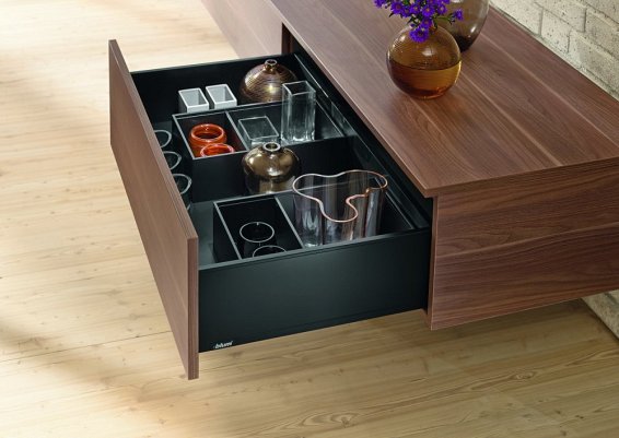 Ящик LEGRABOX pure TIP-ON BLUMOTION (высота C 177, глубина 500 мм, до 70 кг), терра-черный