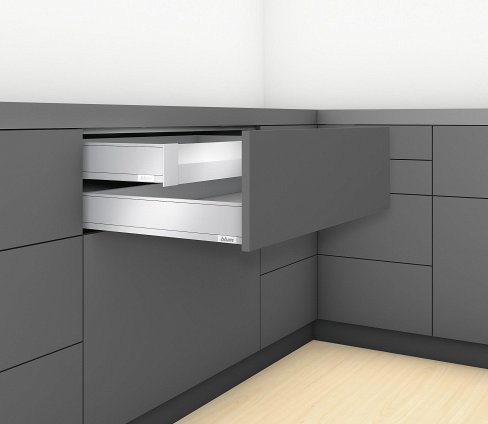 Внутренний ящик LEGRABOX pure (высота M 90,5, глубина 500 мм, до 70 кг), под вставку, терра-черный